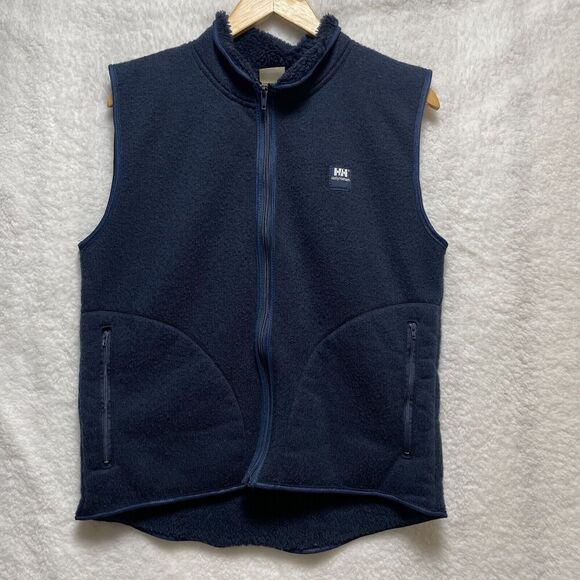 Helly Hansen Women’s Navy Fleece Vest Size Small Full Zip Outdoor Hiking Layer - Picture 1 of 9